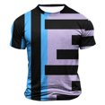 thumbnail image 1 of Styesk T-Shirts pour Homme Hommes Mode Décontractée Imprimé Sport Manches Courtes Col Rond Chemisiers Chemises, 1 of 4