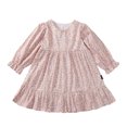 thumbnail image 1 of Qudderr Robes à Manches Longues pour Filles, Robe Décontractée à Fleurs pour Bébés 18 Mois-6 Ans Printemps Automne Col Rond Robe d'Été pour Filles, 1 of 9