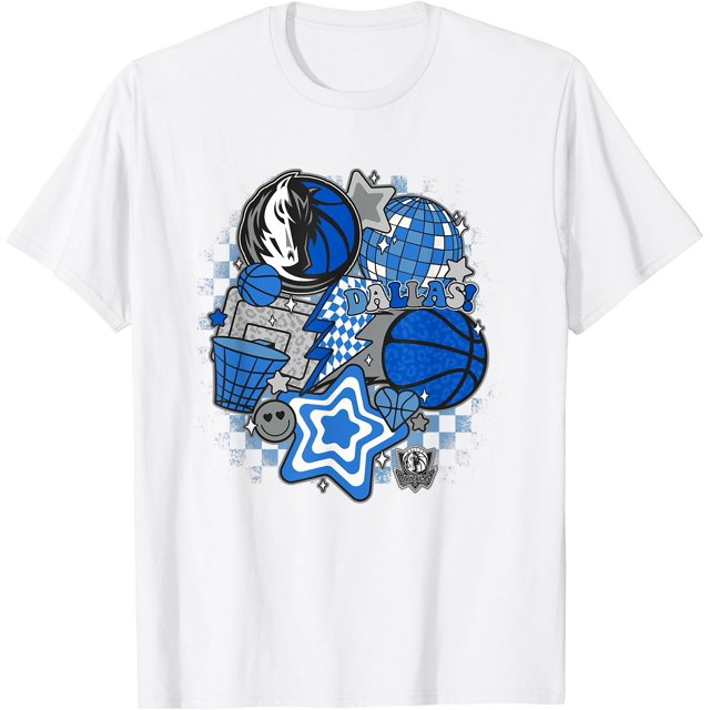 T-Shirt Collage de Basketball Psychédélique NBA Dallas Mavericks - comme sur l'Image - 3TG
