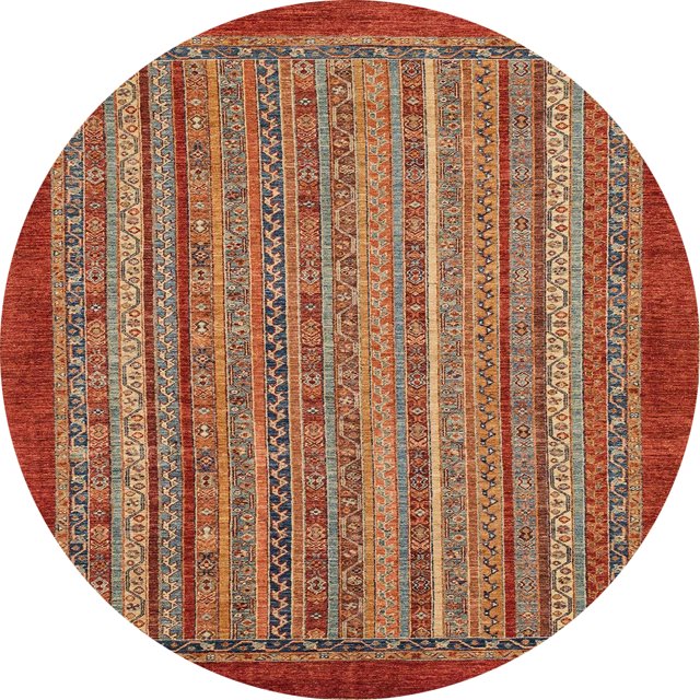 Ahgly Company Tapis d'Intérieur Ronds Abstraits Rouges Abstraits pour Aire, 3 Pieds Rond