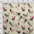thumbnail image 3 of oneOone Cotton Poplin Beige Fabric Rooster Cock Sewing Craft Projects Fabric Prints By Yard 42 Inch Wide, 3 of 4