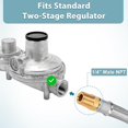 thumbnail image 3 of 12 Inch RV Propane Hose, RV Propane Regulator 2 Tank Hoses, Stainless Braided Propane Hose for RV Two-Stage Propane Regulator, Camper Tank Hose, 1/4 Inch Male NPT x QCC1 Fittings, 3 of 6