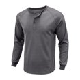 thumbnail image 3 of Innerwin Blouse Long Sleeve Mens Summer Tops Beach Solid Color Casual T Shirts Grey L, 3 of 6