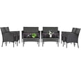thumbnail image 2 of Costway 8PCS Patio Rattan Furniture Set Cushioned Sofa Coffee Table Backyard Grey, 2 of 10