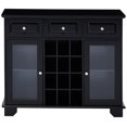thumbnail image 2 of Kings Brand Furniture Buffet Serveur Bahut Armoire avec Rangement pour Vin, Noir, 2 of 2