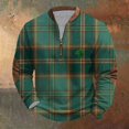 thumbnail image 4 of Penkiiy Mens St. Patrick's Day Irish Print 1/4 Zipper Collar Sweatshirt XL Multicolor, 4 of 5