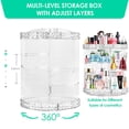 thumbnail image 2 of 360°Rotating Makeup Organizer, Adjustable Storage Large Capacity Makeup Display Case Clear Acrylic Organizer Container for Cosmetic Brushes Lipsticks, 2 of 6