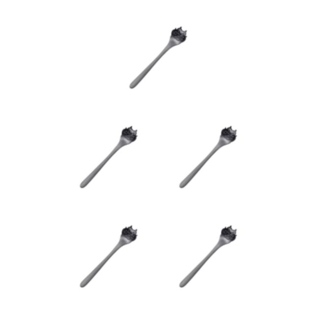 Ruiboury Exquisite Stainless Steel Mixing Spoon For Tea Essential For Tea Lovers Essential For Tea Drinking Stainless Steel Spoon dog paw black 1 5Set
