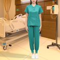 thumbnail image 2 of Milaget Women Uniform Scrub Set Nurse Uniform Durable V Neck Machine Washable Breathable M, 2 of 5