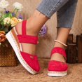 thumbnail image 4 of Sandales Compensées à Plateforme Espadrilles pour Femmes en Suède Confortable à Bout Fermé à Talons Hauts Épais à Bride Arrière, 4 of 6