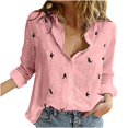 thumbnail image 1 of Pompotops T-shirt à Manches Longues Décontracté Imprimé Mode pour Femmes en Lin en Solde, 1 of 6