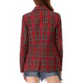 thumbnail image 3 of INSPIRE CHIC Veste pour Femme à Revers Cranté, Double Boutonnage, Blazer à Épaules Rembourrées, S Rouge Vert, 3 of 8