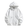 thumbnail image 1 of KIHOUT Men's Hoodies Jackets, Moisture Wicking & Breathable, Full Zip Solid Color Hooded Sweatshirt, 1 of 8