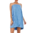thumbnail image 4 of Kaemgyyd Women's Wrap Bath Robe Fleece Quick Drying Tube Robes Lightweight Adjustable Short Bathrobe with Pocket, 4 of 7