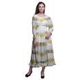 thumbnail image 1 of Bimba Tie-Dye Women Cotton Smocked Boho Renaissance Long Ruffle MaxiDress-XX-Large, 1 of 5