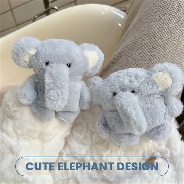 2025 Plush Blue Elephant Protective Case, Universal Fit for Smartphones and Tablets, Soft Fabric with Shock Absorption, Adorable Design for Kids and Gift Lovers