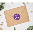 thumbnail image 2 of Darling Souvenir Round 45 Pcs Snowy Mountain Thank You Stickers Personalized Bride Groom Names And Date Envelope Seals-Violet, 2 of 4