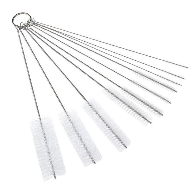 WinWay 10Pcs/Set Nylon Straw Brush Strip Type Cleaner Bottle Tube Pipe Small Long Handle Cleaning Brushes High Quality