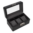 thumbnail image 1 of Watch Jewelry Storage Box, Black Watch Storage Case PU Leather 3 Grids Space Saving  For Display, 1 of 8