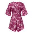 thumbnail image 4 of WILLBEST Dress Robes et Combinaisons à Fleurs pour Femmes, Col en V, Manches, Ceinture à Nouer, Plissée,, 4 of 4