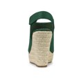 thumbnail image 2 of BLISSFUL STEP Chaussures pour Femmes Espadrilles à Plateforme Compensée à Bout Ouvert Sandales Slingback Vert Émeraude 8, 2 of 7