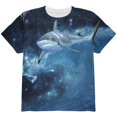 thumbnail image 1 of Shark Swimming in Space Galaxy All Over Youth T Shirt, 1 of 2
