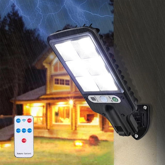 Yhmxh Home Appliances Home Accessories Apartment Essentials Solar Street Light,IP65,Dusk To Da-wn With Motion Sensor LED Security Flo-od Light For Parking Lot,Remote Control With 72 COB Lamp Beads