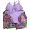 thumbnail image 3 of Daisyyozoid Womens Swimwear Clearance Printed High Waisted Split Three-piece Set, 3 of 3