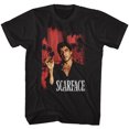 thumbnail image 1 of Scarface Red Cityscape Black Adult T-Shirt, 1 of 2