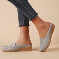 thumbnail image 4 of Dakaela Womens Mules Casual Slip on Loafers Round Toe Low Wedge Work Shoes Backless Walking Slides, 4 of 8