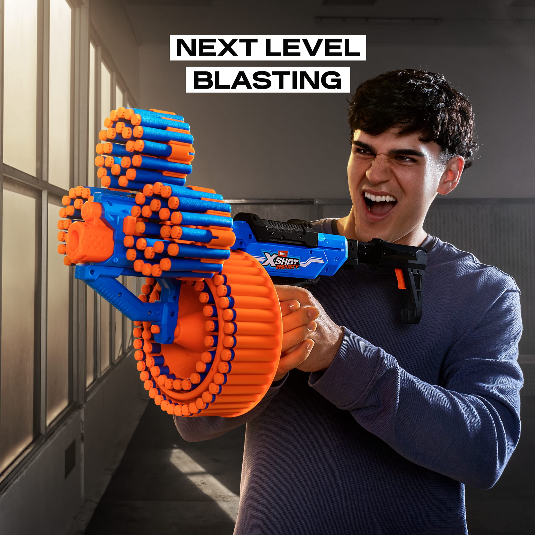 XSHOT Insanity Blitz Hammer by ZURU Outdoor Blaster with 48 Air Pocket Darts for Ages 8+