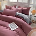 thumbnail image 4 of Bedding Duvet Cover Sets,4pc Bedding Duvet Cover Sets,Comfy Simple Style Soft Breathable Textured Durable Linen Feel Bedding for All Seasons Queen Size,Solid Bed Sheet Duvet Cover and Pillowcases, 4 of 9