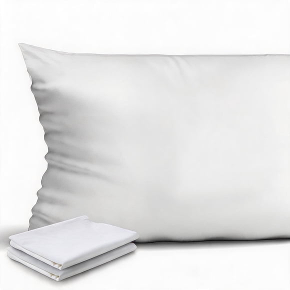 4 Pack 400TC Egyptian Cotton Zipper Pillowcases, Soft Breathable Standard Size 20×26 Inch Bed Pillow Covers