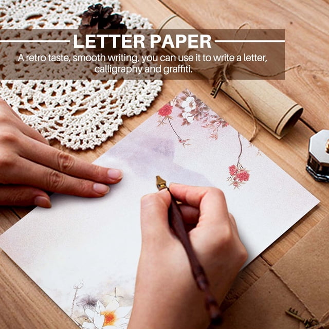 48 Pcs Papier de Papeterie d'Écriture, Papier d'Écriture de Lettres Ensembles de Lettres