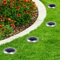 thumbnail image 4 of Mainstays Solar Powered Stainless Steel LED Landscape Disc Lights, 12 Lumens (4 pack), 4 of 7