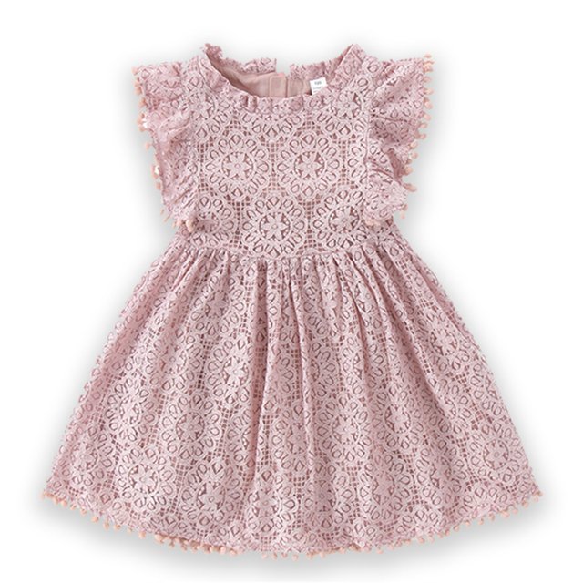 TopLLC Robe à Manches Courtes Col Rond Imprimé Floral pour Filles avec Manches Volantes Jupe Plissée pour Filles Été Jupe pour Enfants Robe Fille