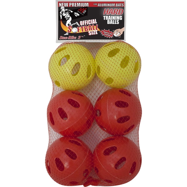 Stee-Rike 3 Ballons de Softball d'Entraînement Haut de Gamme - Lot de 6