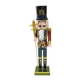 thumbnail image 2 of KLKCMS Christmas Decoration Countertop Party Handmade Wood Nutcracker Figure Red Clothes, 2 of 9