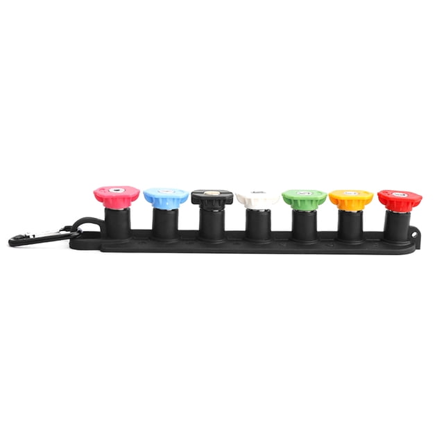Graflsoa 7-Color Pressure Washer Nozzle Set with ABS Base, Stainless Steel Tips, and Compact Storage Holder (040)
