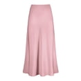 thumbnail image 1 of Jupe Taille Haute pour Femmes, Robe en Satin Uni, Élégante à Fermeture Éclair, Midi, 1 of 2