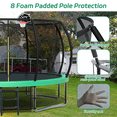 thumbnail image 4 of UIOWIO 14 ft Pumpkin Recreational Trampoline for Kids and Adults Outdoor Trampoline with Basketball Hoop Toddler Backyard Trampoline with Ladder,Enclosure Net,Storage Bag,Green, 4 of 7