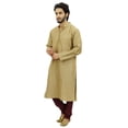 thumbnail image 4 of Atasi Ethnic Men's Kurta Pyjama Set Brown Bollywood Designer Shirt-Small, 4 of 6