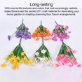 thumbnail image 4 of Artificial Flower Bundle Plastic Fake Plants Outdoor Simulated Faux Decorations Multipurpose Compact Size Bouquet Indoor for Window Garden Arrangement Pink, 4 of 9
