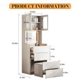 thumbnail image 2 of Montary 3-in-1 Vanity Table Set with LED Mirror, Storage Stool & Cosmetic Organizer, Flip-Top Makeup Desk, White, 2 of 8