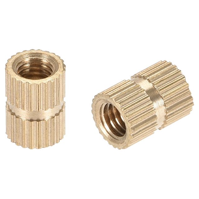 Unique Bargains Knurled Insert Nuts, M5 x 10mm(L) x 7mm(OD) Female Thread Brass Embedment Assortment Kit 50 Pcs