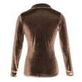 thumbnail image 5 of Plebaso Women's Velvet Long Sleeve Button down Shirts Fall Winter Tops Womens Dressy Blouses with Pockets, 5 of 5