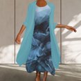 thumbnail image 2 of Pisexur Robes pour Femmes Ensemble Deux Pièces Robe Décontractée Robe Élégante en Chiffon 1 Pce Dress+1 Pce Cardigan Floral Ajusté Ample, 2 of 6