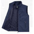 thumbnail image 3 of LOVZFMLL Vestes pour Hommes Vêtements de Travail Veste Couleur Unie Col Montant Multiples Poches Manteau de Photographie de Sport de Plein Air, 3 of 3