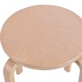 thumbnail image 4 of Patiojoy 4 pcs 17" Round Stacking Stool Dining Chair Set Backless Wood Seats Natural, 4 of 8