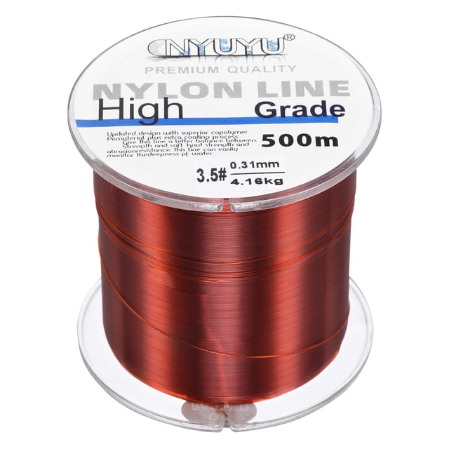 Uxcell 547Yard 10Lb Fil de Pêche en Nylon Monofilament Enduit de Fluorocarbone Rouge Vin